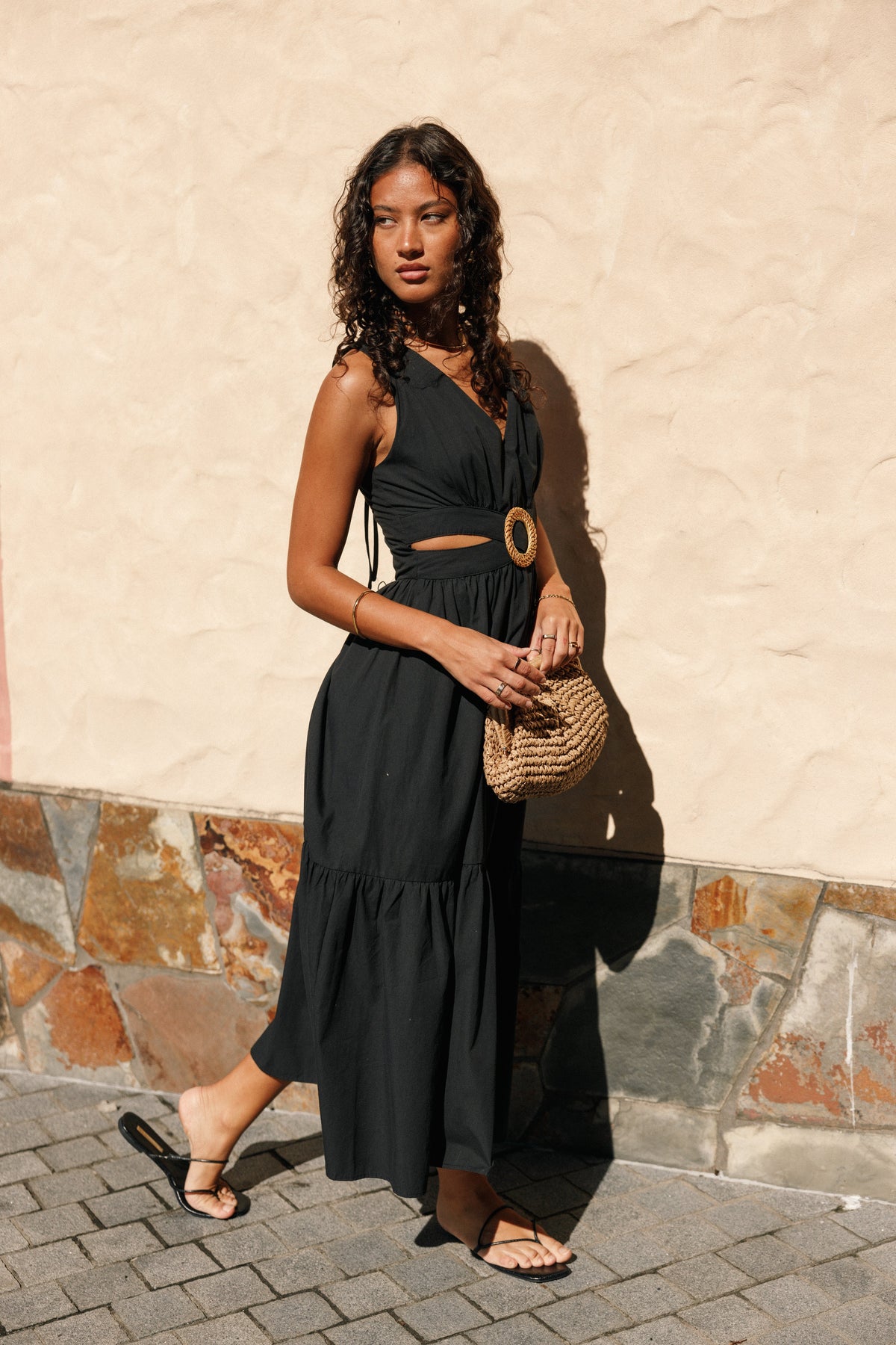 Carmella Midi Dress - Black, S, Petal & Pup