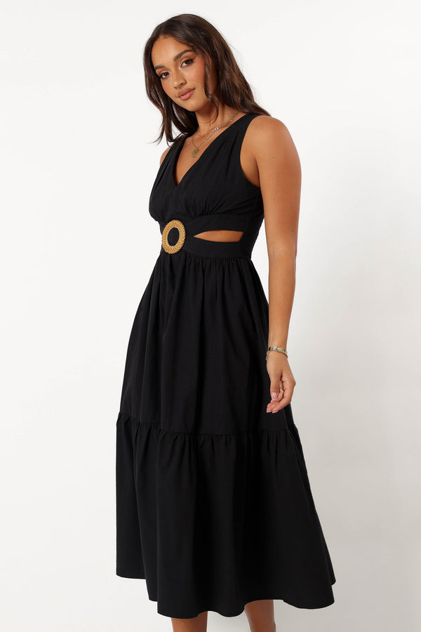 Petal and Pup USA DRESSES Carmella Midi Dress - Black