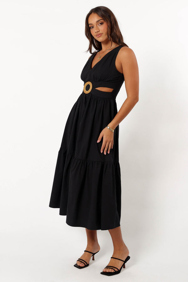 Petal and Pup USA DRESSES Carmella Midi Dress - Black