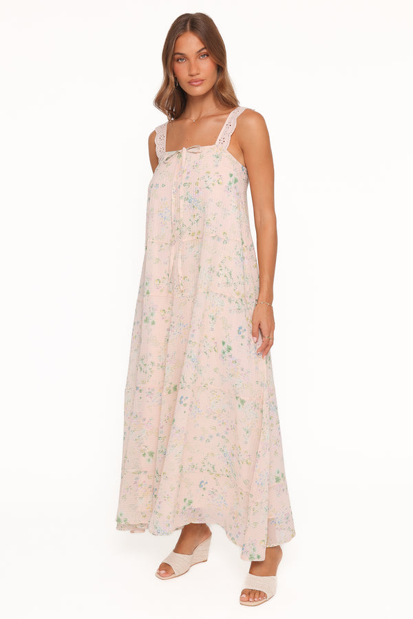Petal and Pup USA DRESSES Caroline Maxi Dress - Pastel Pink Floral