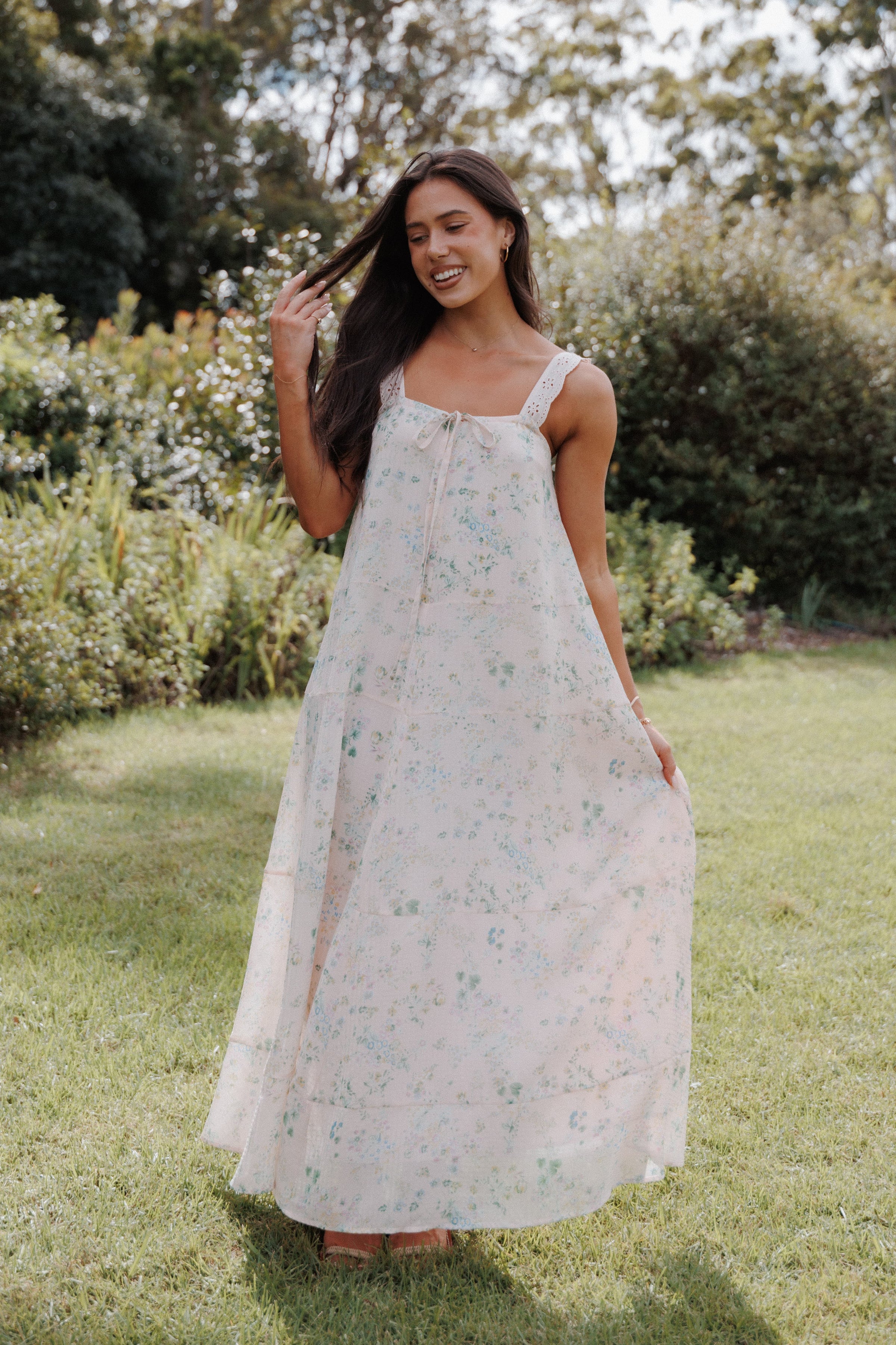 Caroline Maxi Dress - Pastel Pink Floral