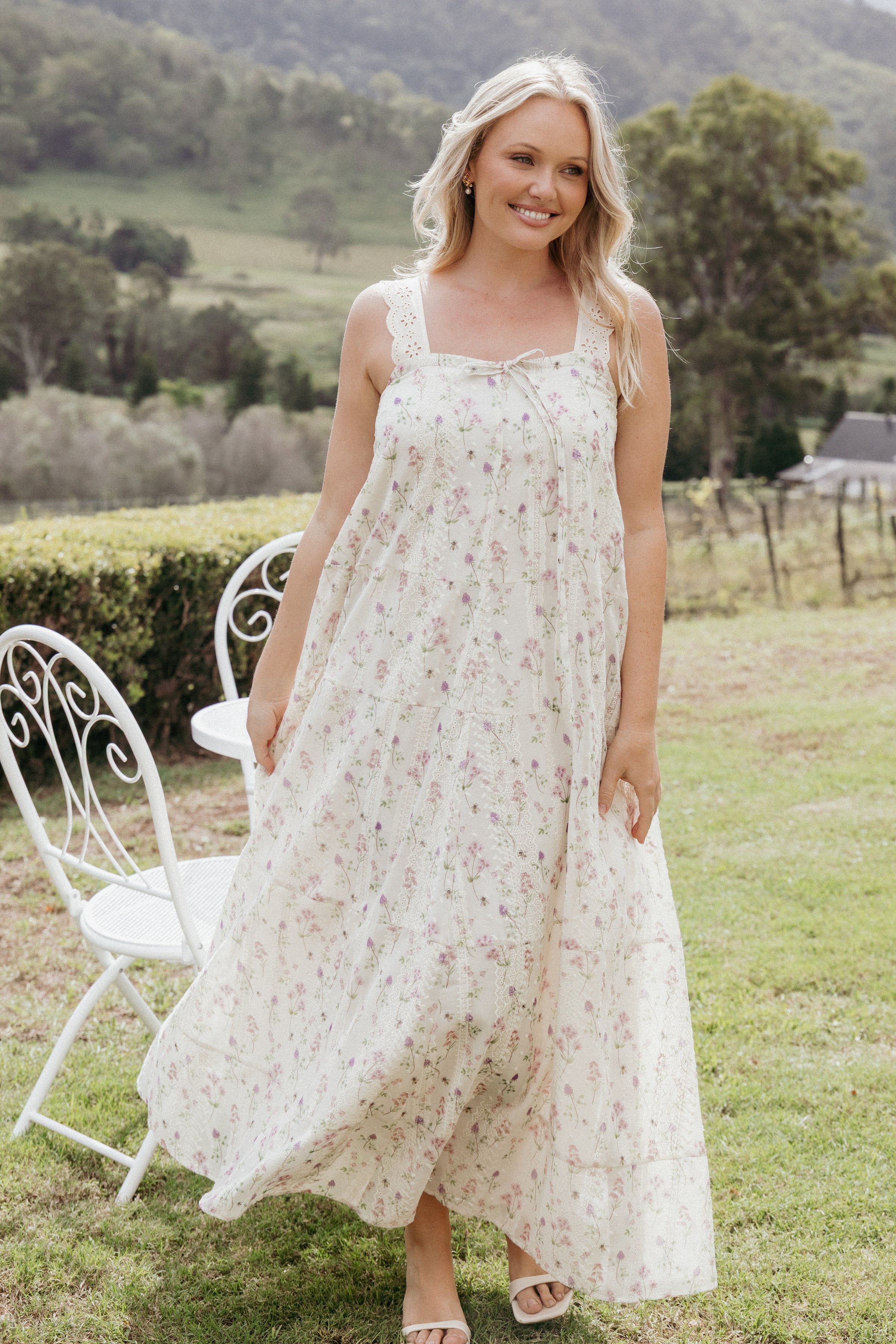Petal and Pup USA DRESSES Caroline Maxi Dress - Pink Floral