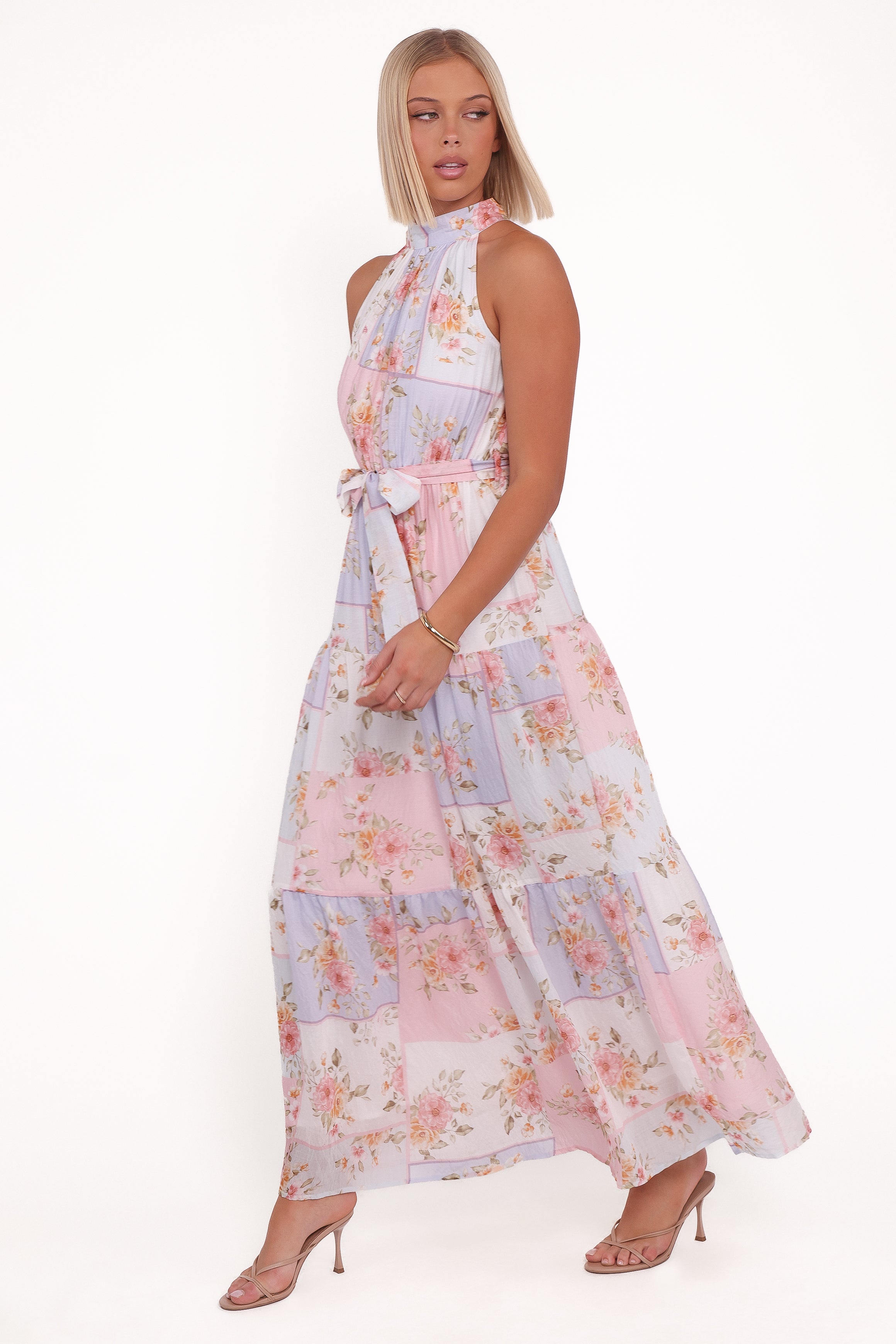 Petal and Pup USA DRESSES Caroline Maxi Halter Dress - Multi Floral (Hold for Amazon)