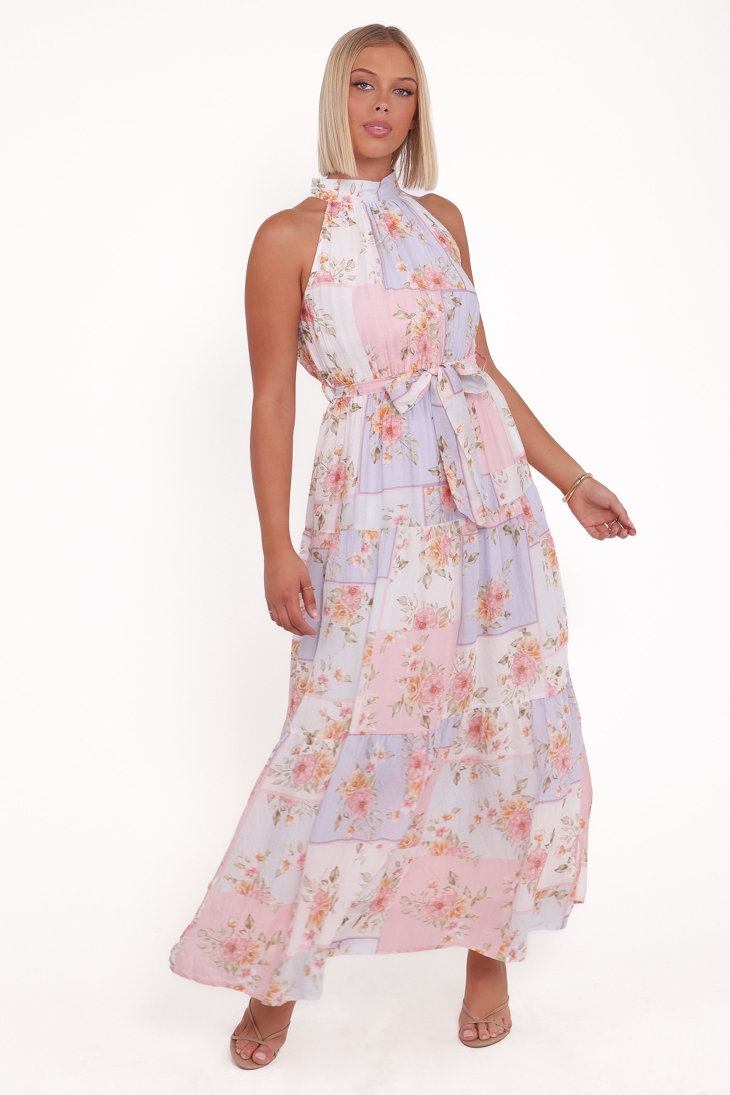 Petal and Pup USA DRESSES Caroline Maxi Halter Dress - Multi Floral (Hold for Amazon)