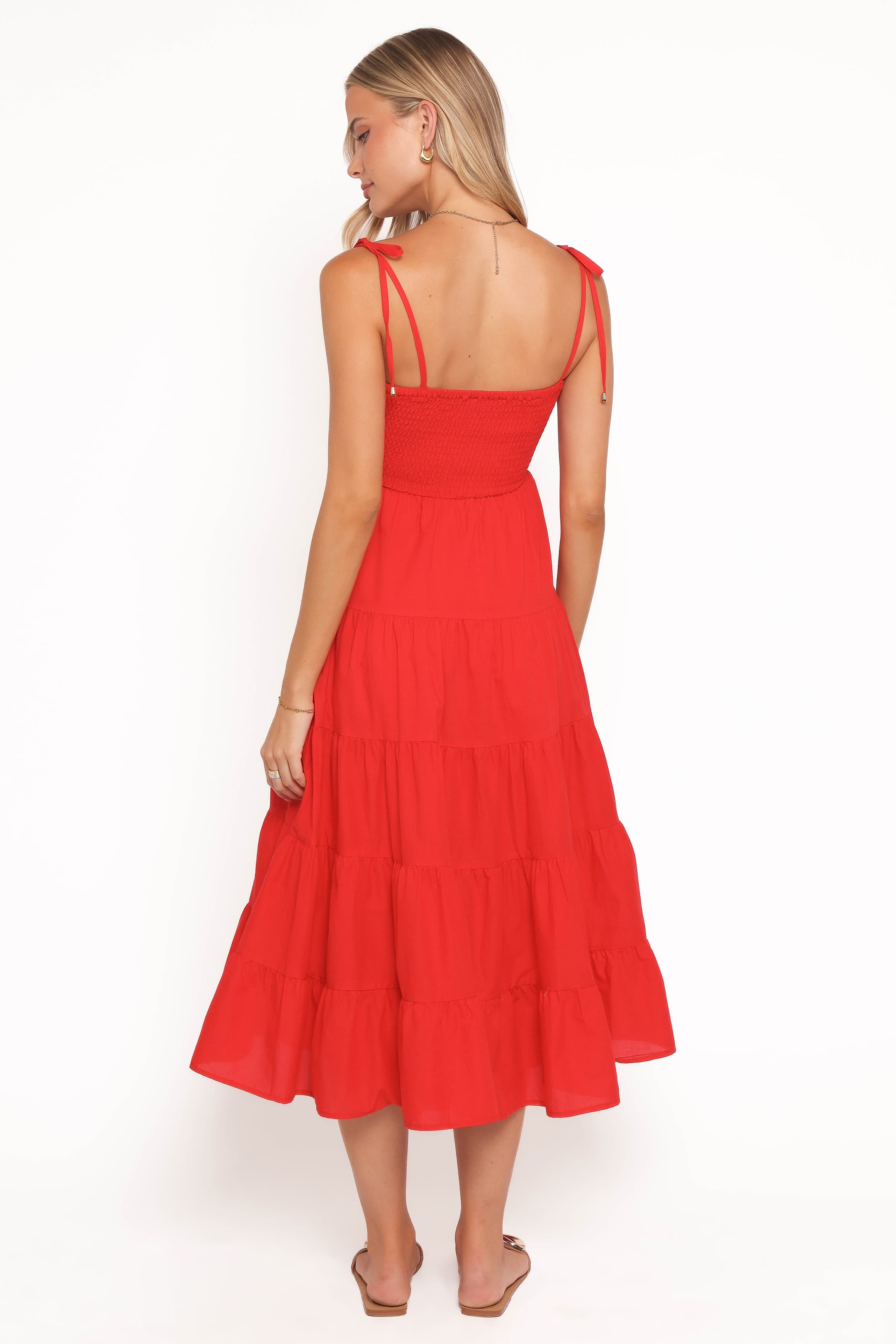 Petal and Pup USA DRESSES Carrol Shirred Bodice Maxi Dress - Red