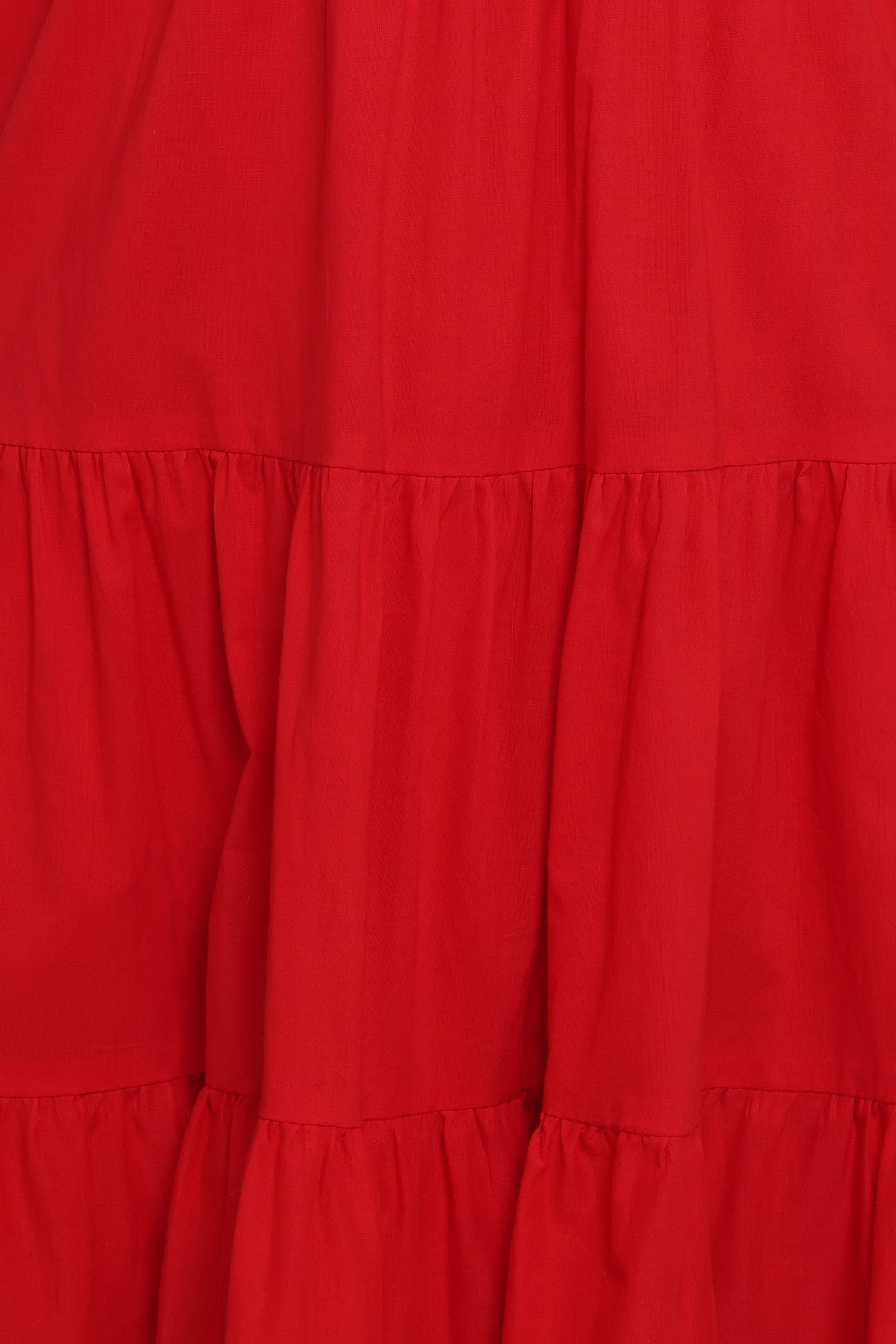 Petal and Pup USA DRESSES Carrol Shirred Bodice Maxi Dress - Red
