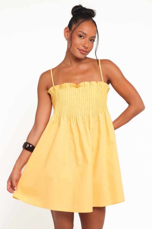 Petal and Pup USA DRESSES Carson Pleated Mini Dress - Mango