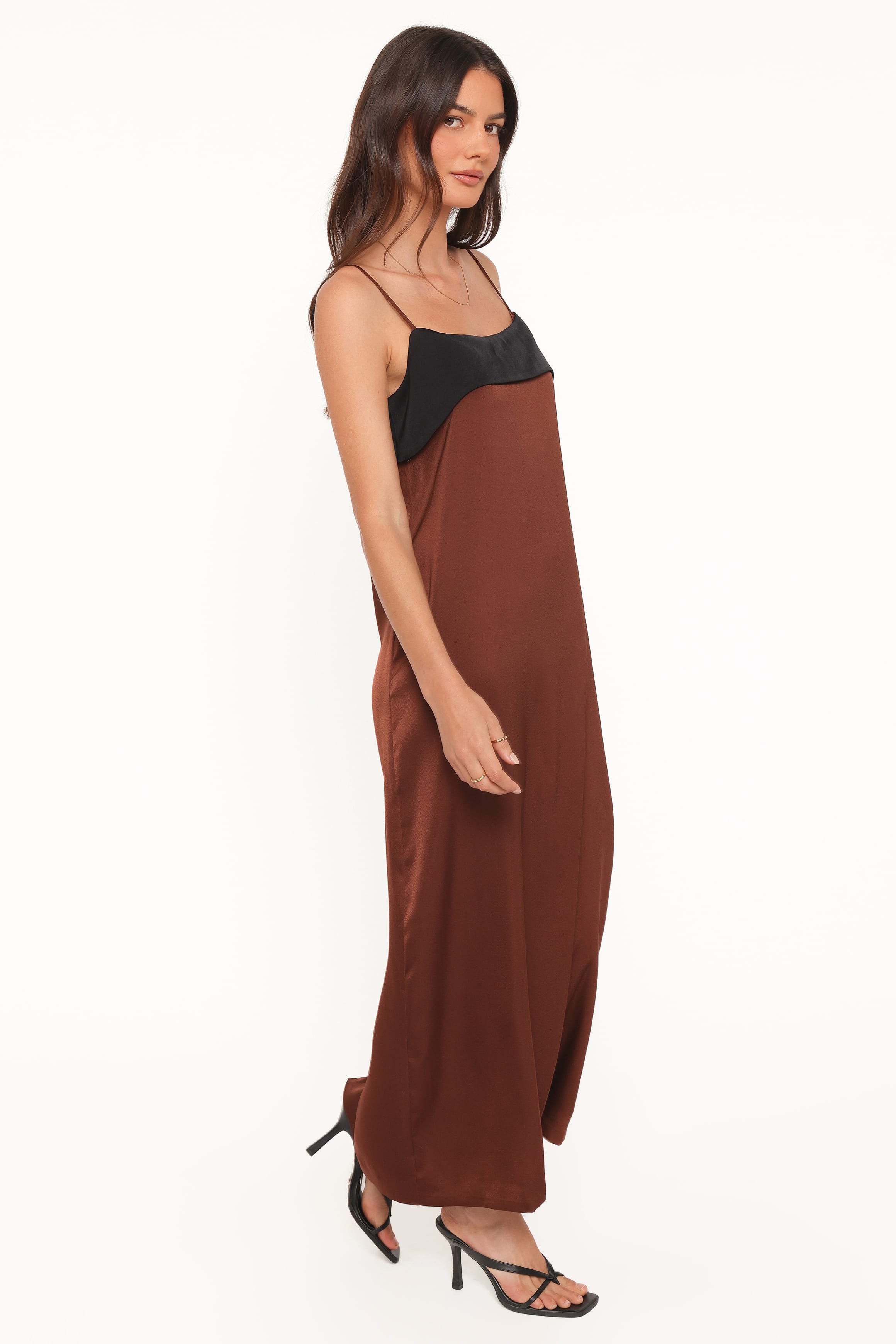 Petal and Pup USA DRESSES Cartia Midi Dress - Black/Brown