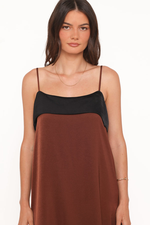 Petal and Pup USA DRESSES Cartia Midi Dress - Black/Brown