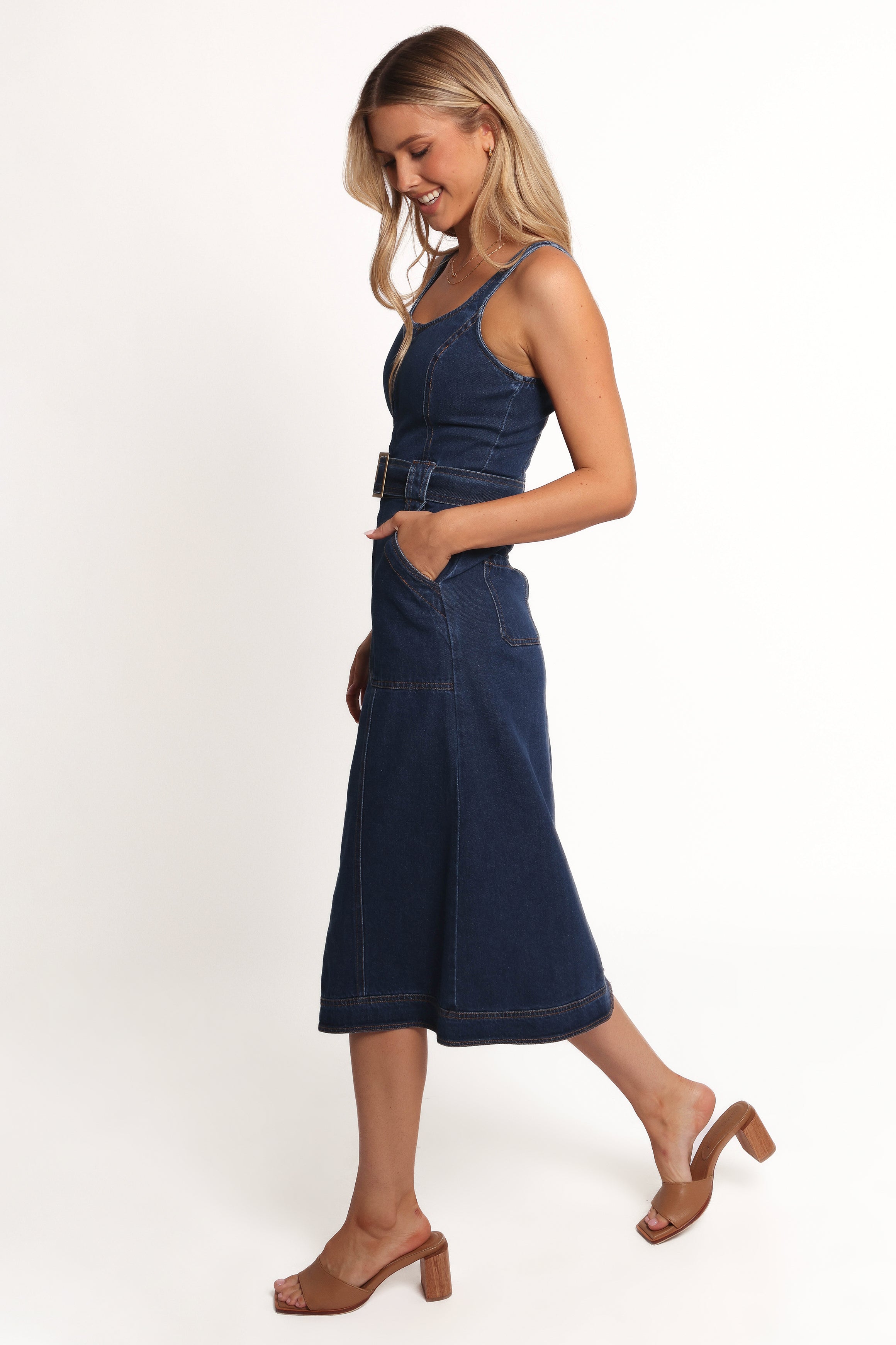 Petal and Pup USA DRESSES Carys Midi Dress - Denim (Hold for Rack)