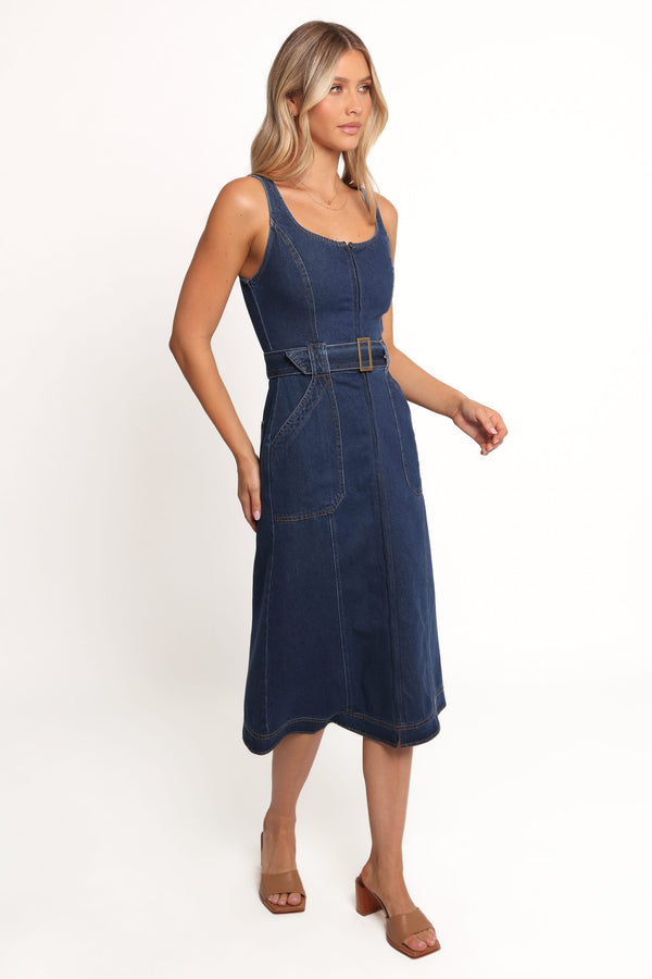 Calyx Mini Dress - Dark Denim