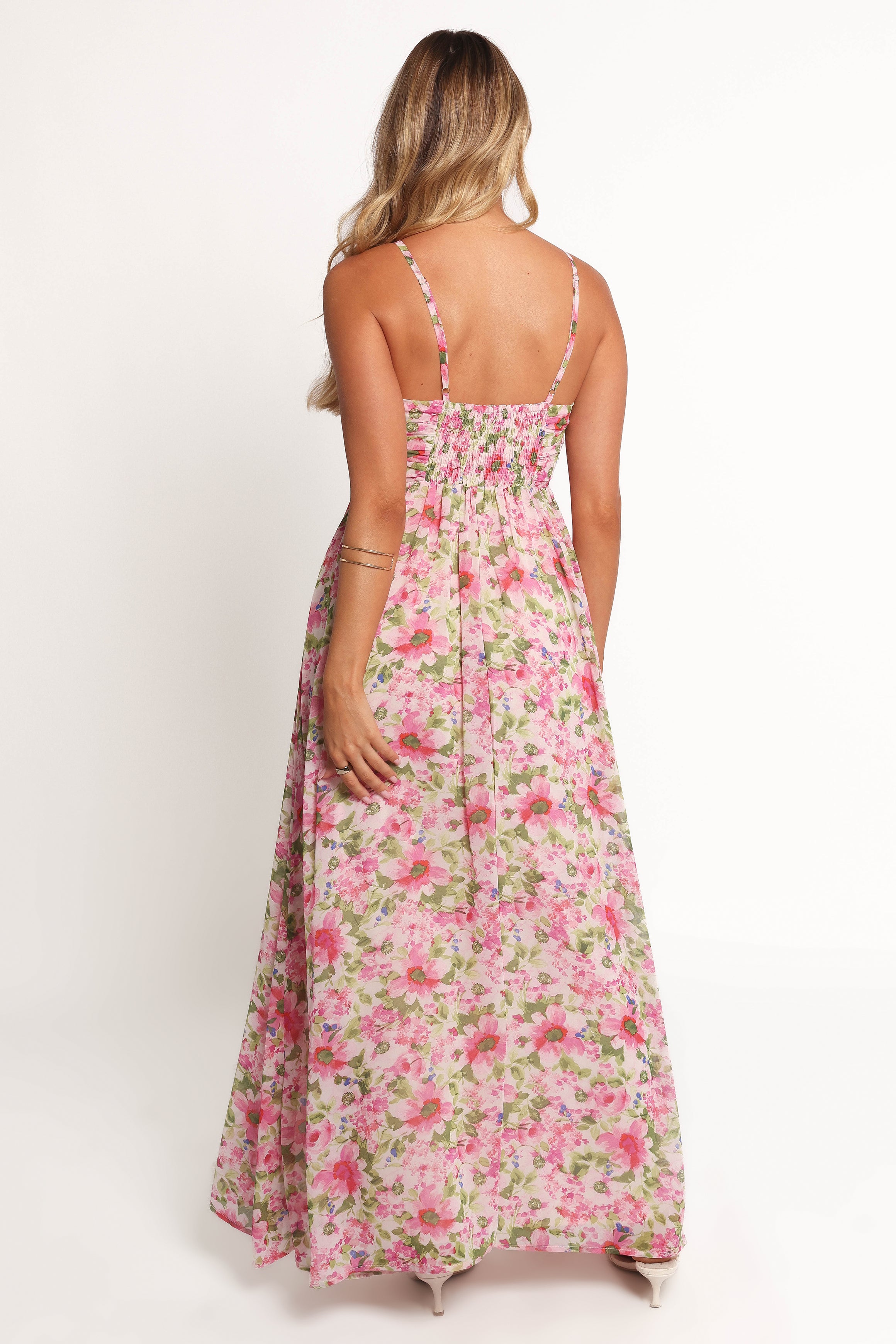 Petal and Pup USA DRESSES Cascade Halterneck Maxi Dress - Carmine Rose