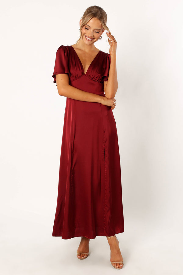 Petal and Pup USA DRESSES Casper Maxi Dress - Wine