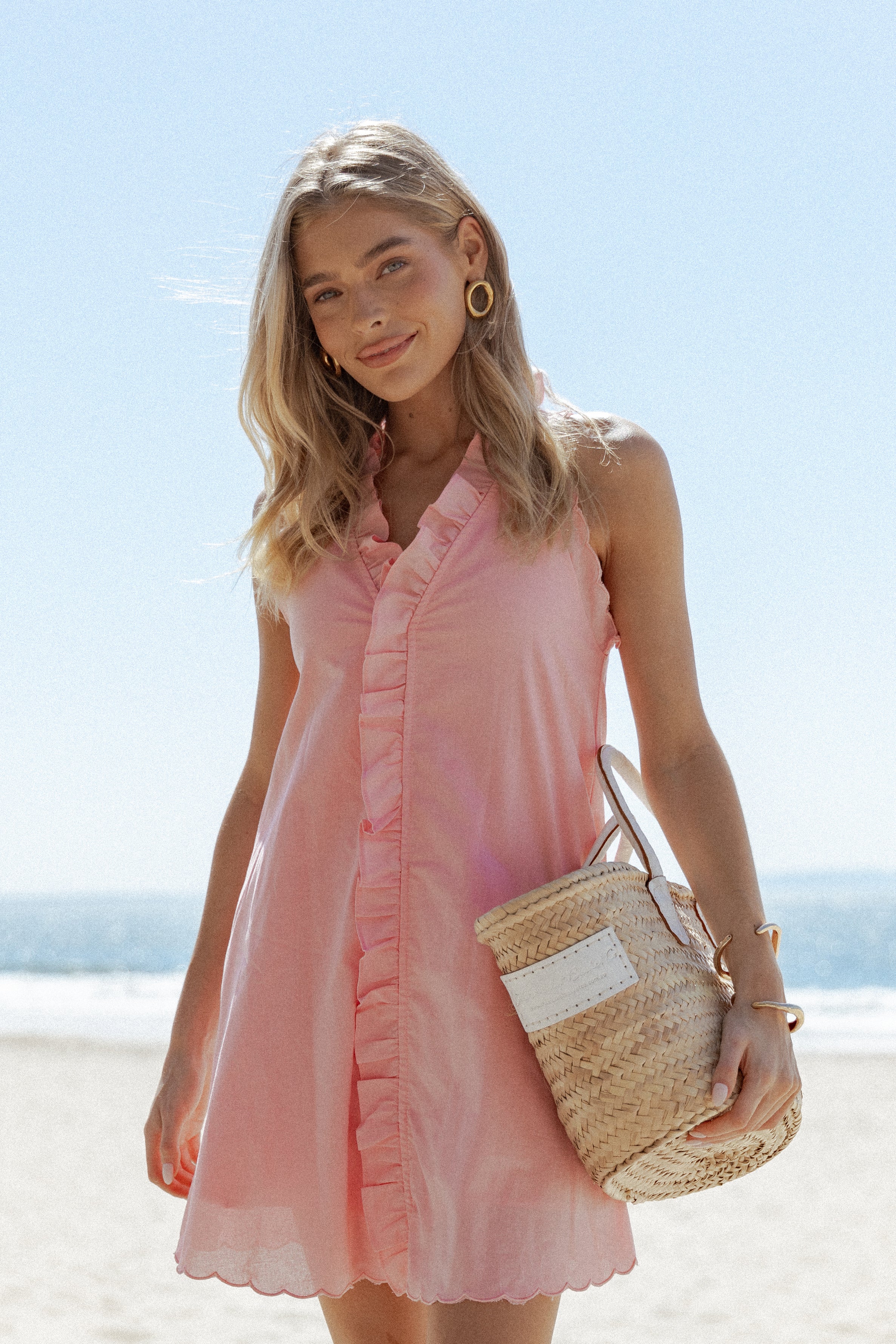 Petal and Pup USA DRESSES Cassandra Ruffle Mini Dress - Pale Pink