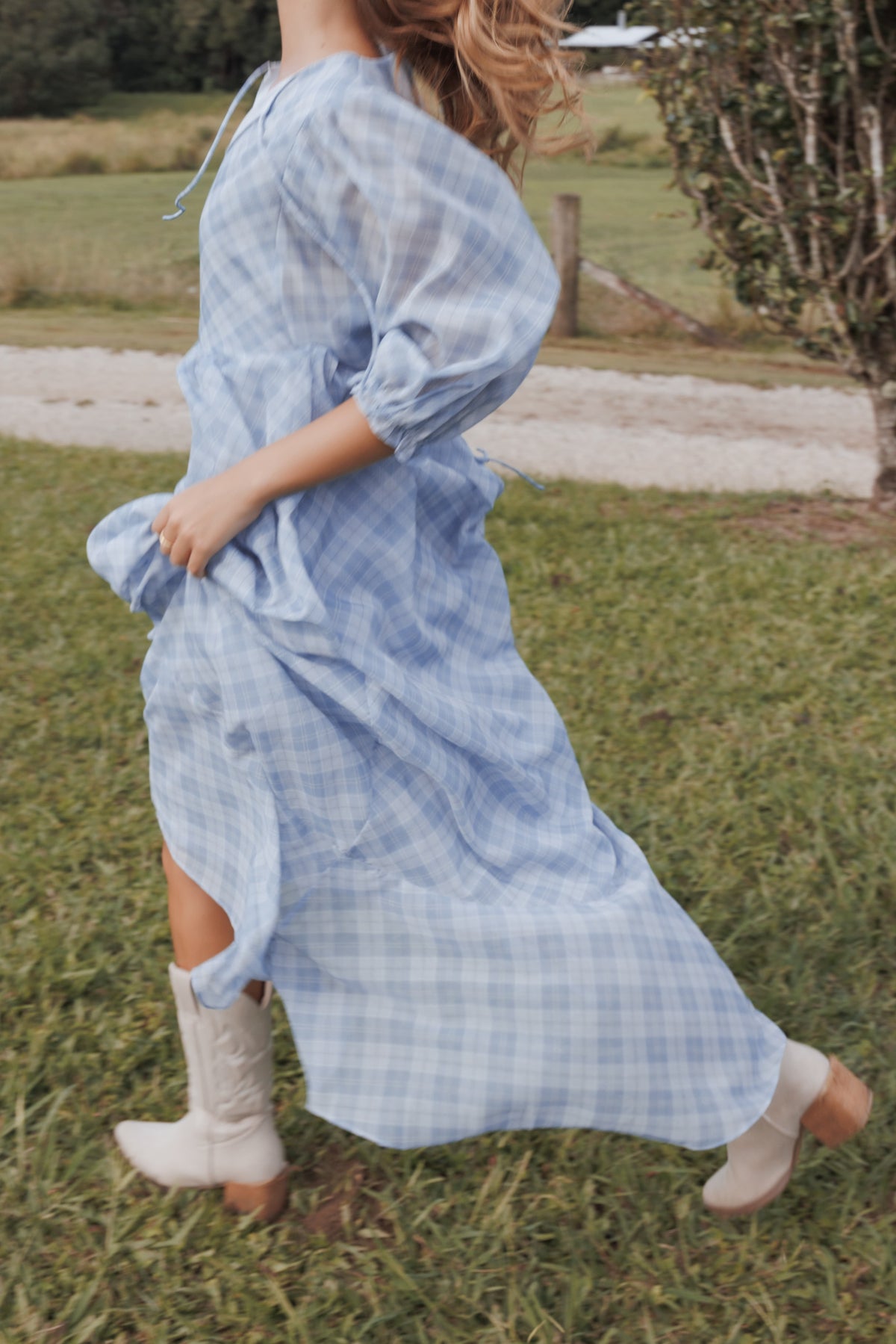 Petal and Pup USA DRESSES Cassina Maxi Dress - Blue Plaid