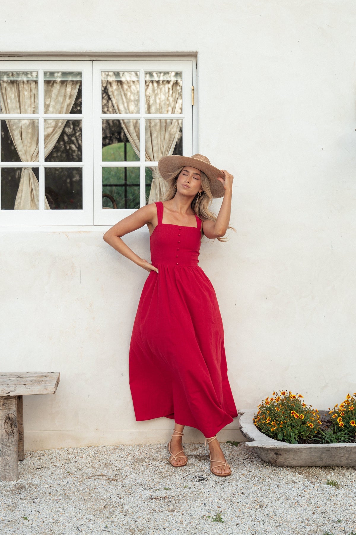 petal and pup red dress Caty Maxi Dress - Red