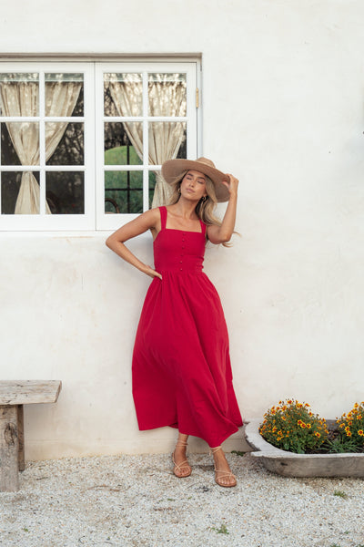 red dress pick up today Petal and Pup Women's Caty Maxi Dress