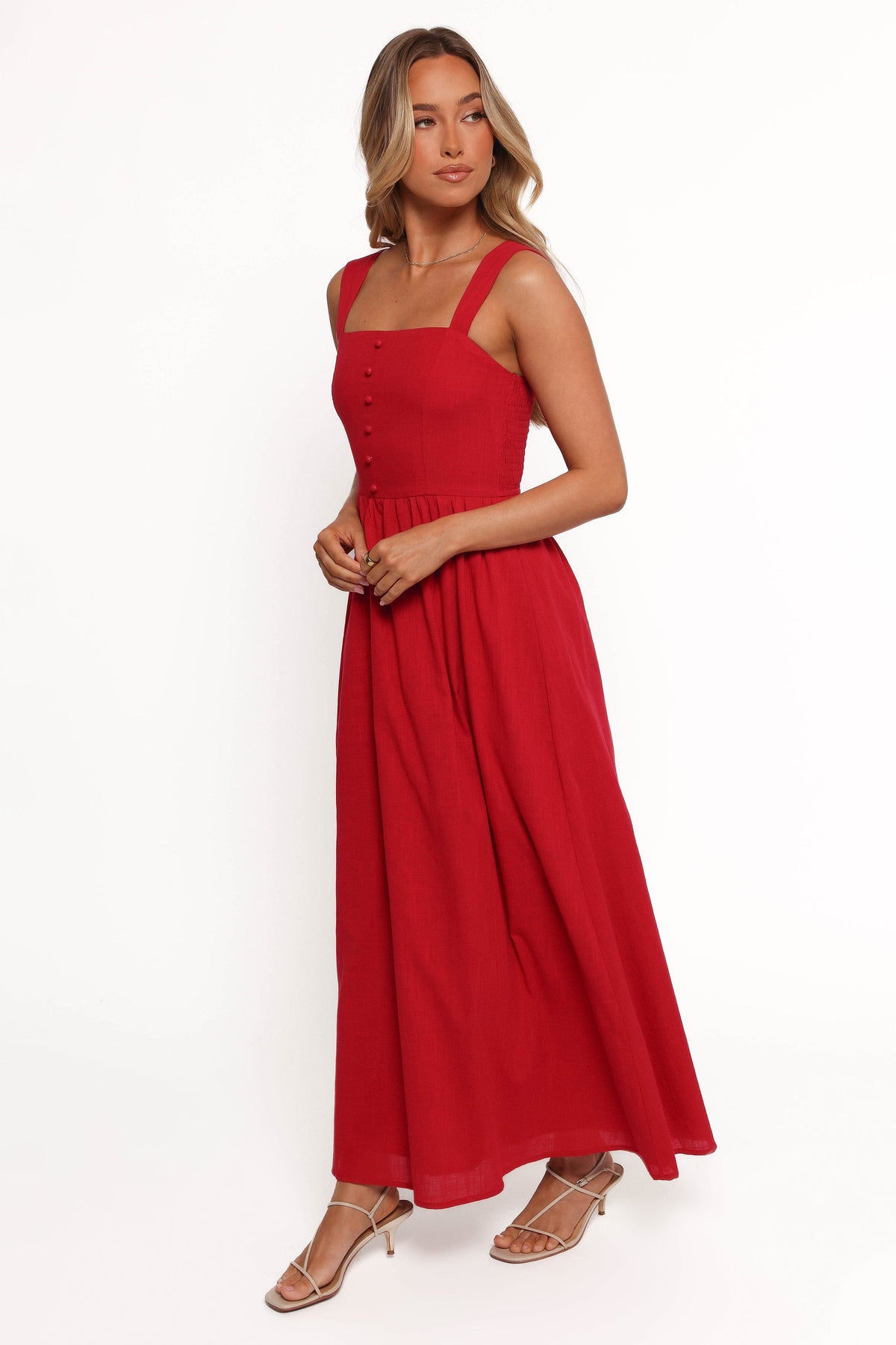 maxi casual red dress Sexy Red Maxi Dress - Bustier Maxi Dress - Side Slit Maxi Dress