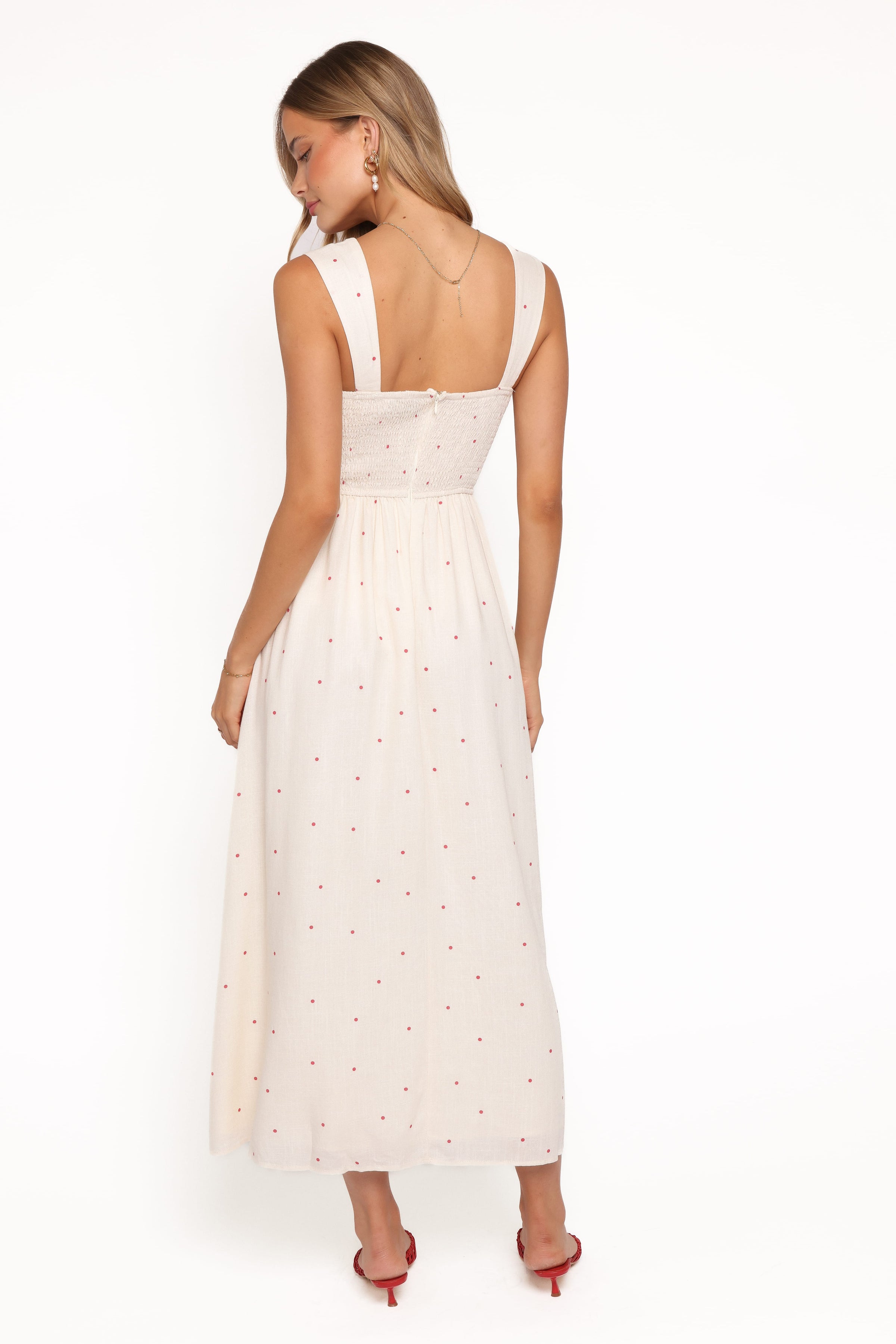 Petal and Pup USA DRESSES Caty Maxi Dress - Red Polka Dot
