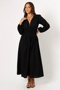 Petal and Pup USA DRESSES Cece Long Sleeve Maxi Dress - Black