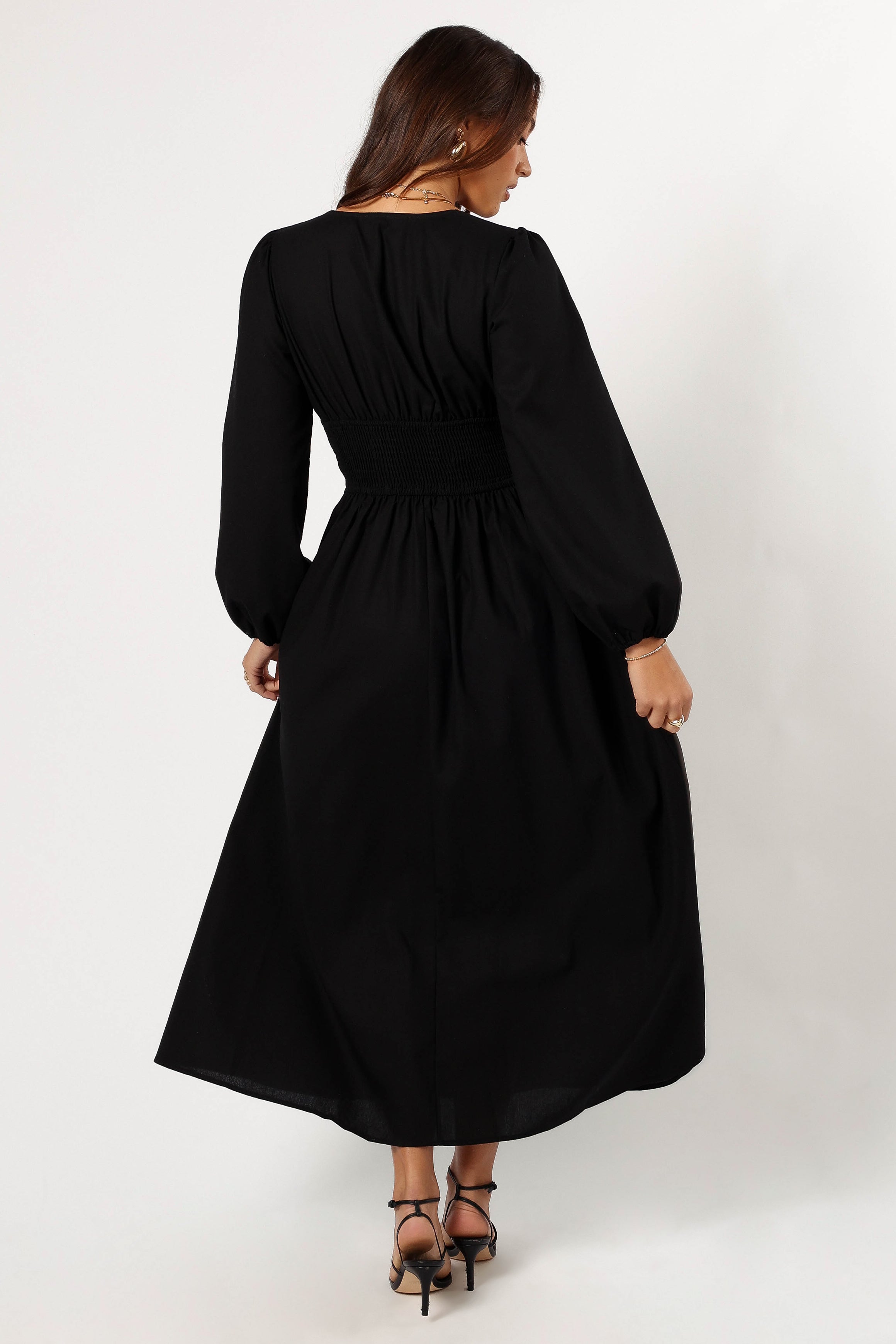 Petal and Pup USA DRESSES Cece Long Sleeve Maxi Dress - Black