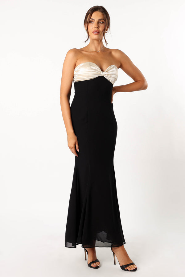 Petal and Pup USA DRESSES Cecilia Strapless Maxi Dress - Black