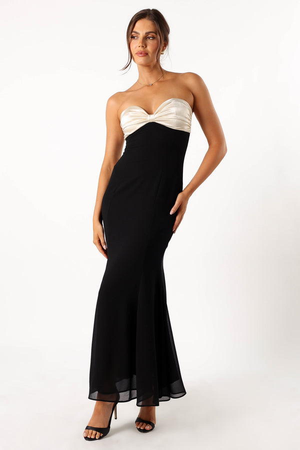 Petal and Pup USA DRESSES Cecilia Strapless Maxi Dress - Black