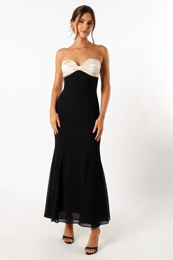 Petal and Pup USA DRESSES Cecilia Strapless Maxi Dress - Black