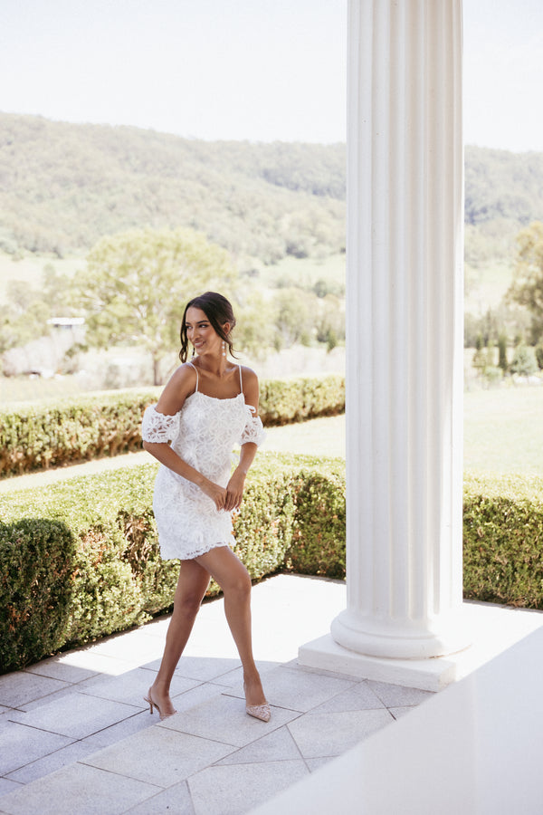 Petal and Pup USA DRESSES Celestia Mini Dress - White