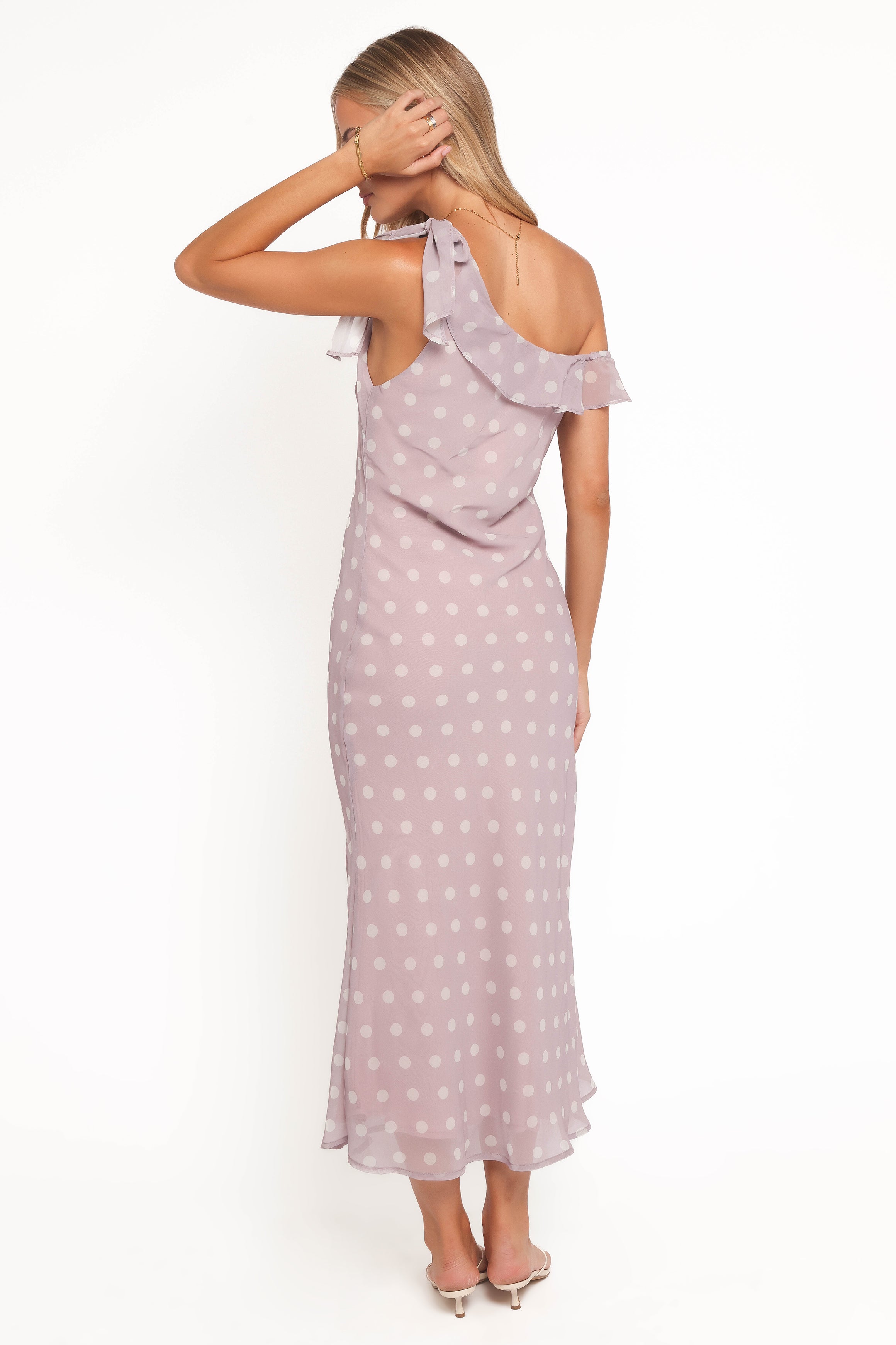Petal and Pup USA DRESSES Celestine Maxi Dress - Lavender Polka Dot