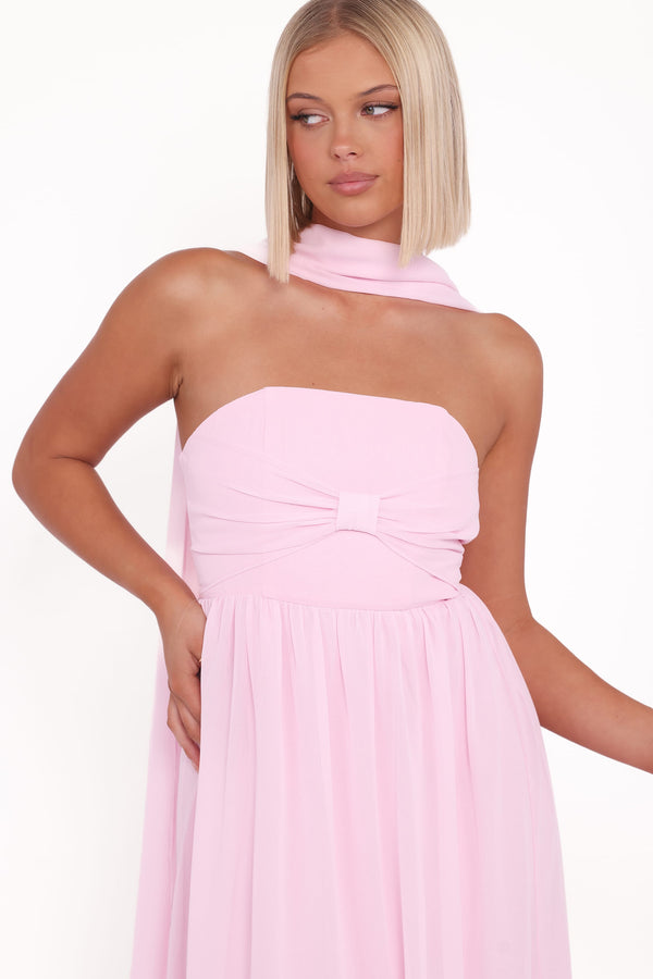 Anabella Strapless Maxi Dress - Pale Pink