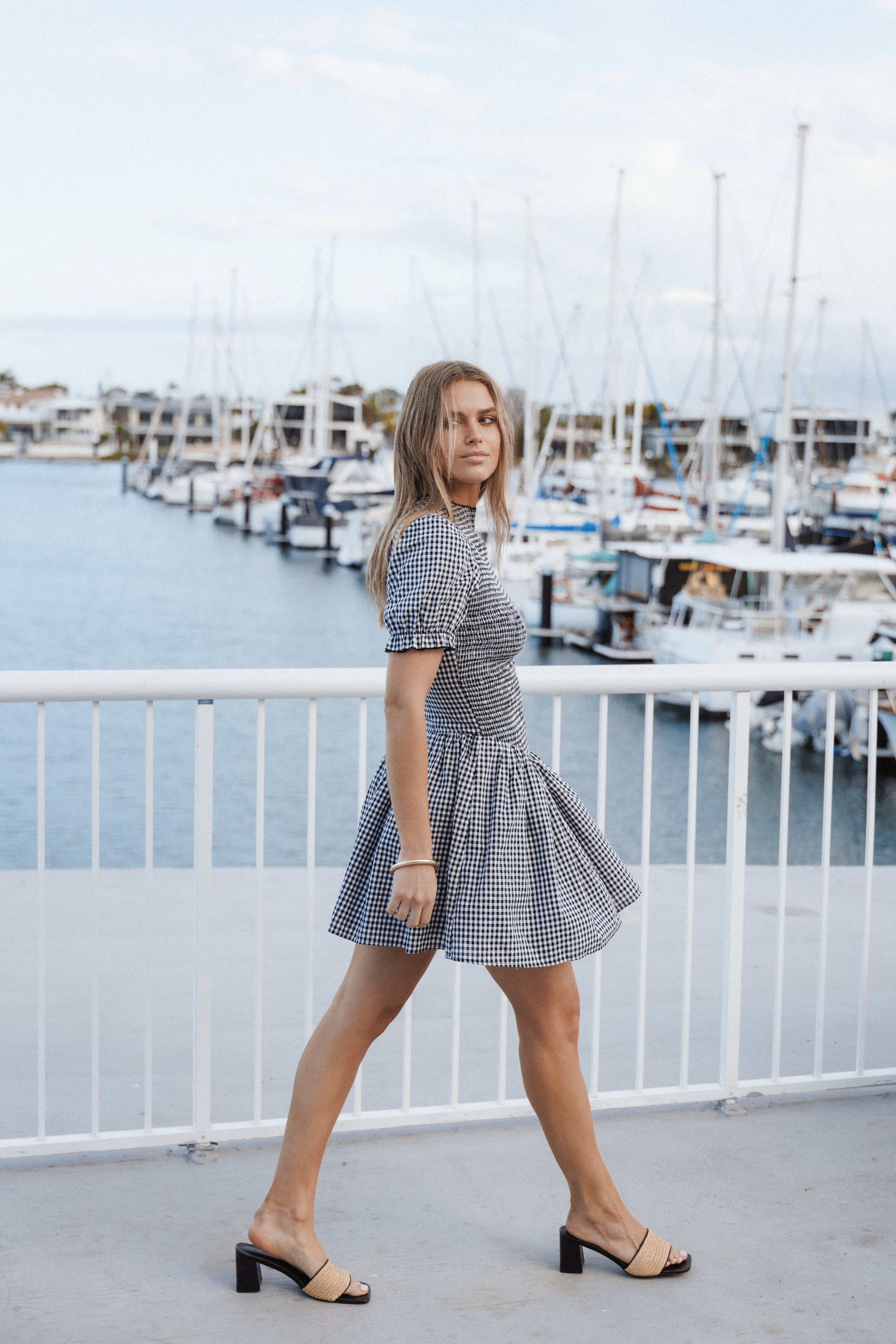 Celine Mini Dress - Black Gingham S Celine Mini Dress - Black Gingham S