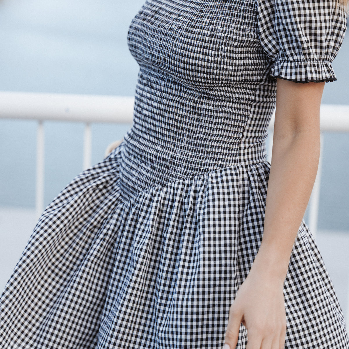Celine Mini Dress - Black Gingham