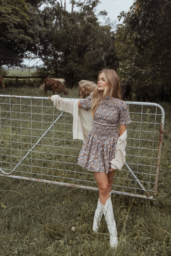Brooklyn Mini Dress - Blue Floral | Petal & Pup USA Brooklyn Mini Dress - Blue Floral | Petal & Pup USA