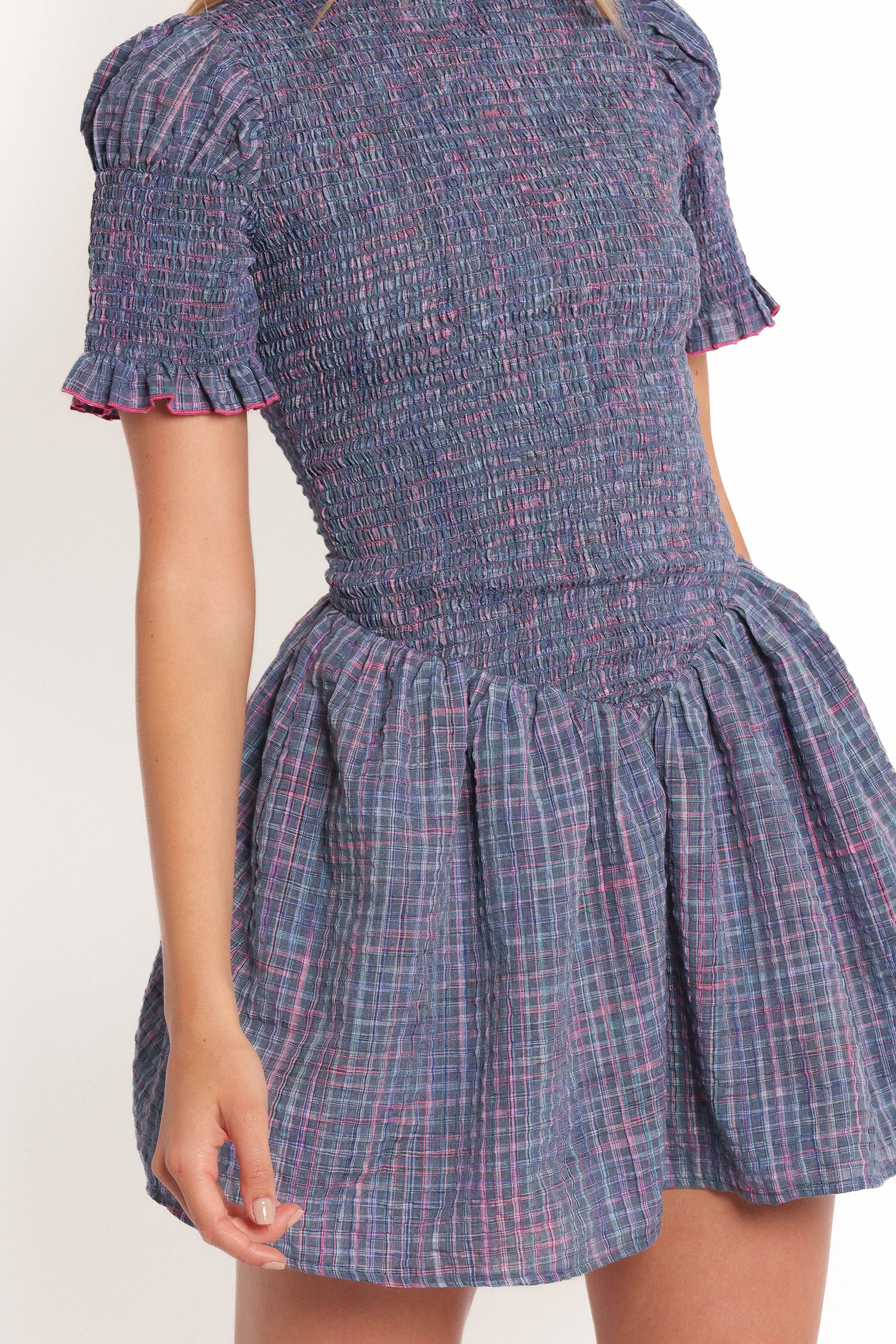 Petal and Pup USA DRESSES Celine Mini Dress - Navy Plaid (Hold for Rack)