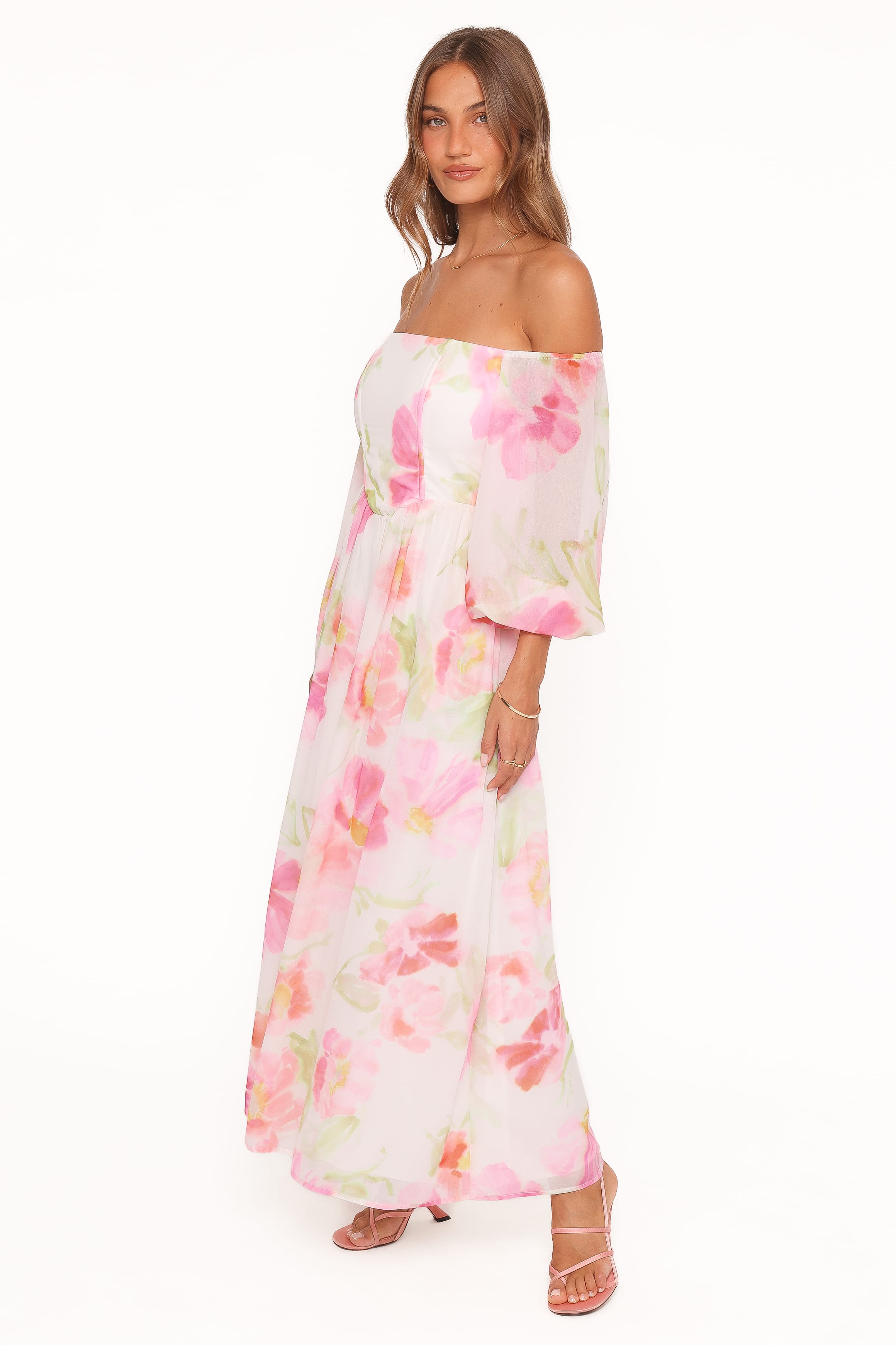 off shoulder floral dress Chantel Off Shoulder Maxi Dress