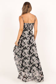 Petal and Pup USA DRESSES Charmaine Maxi Dress - Black Floral