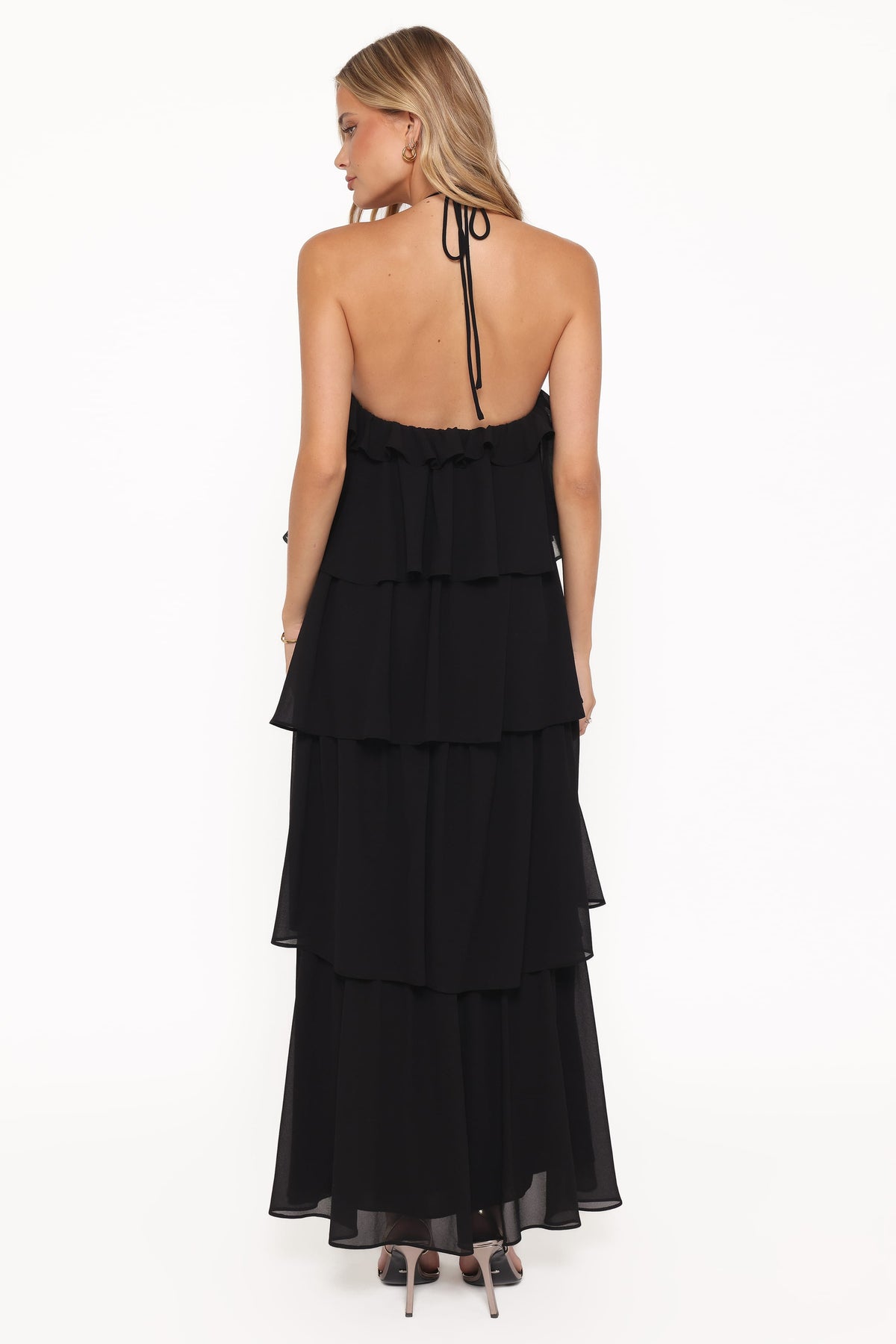 crystal cage halterneck maxi dress Chasity Halterneck Maxi Dress - Black