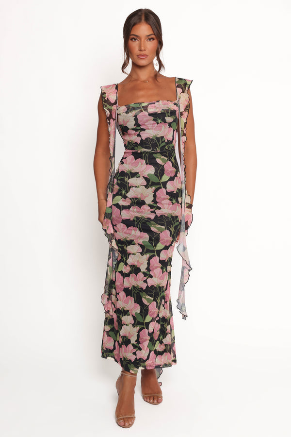 Petal and Pup USA DRESSES Chiara Maxi Dress - Black Floral