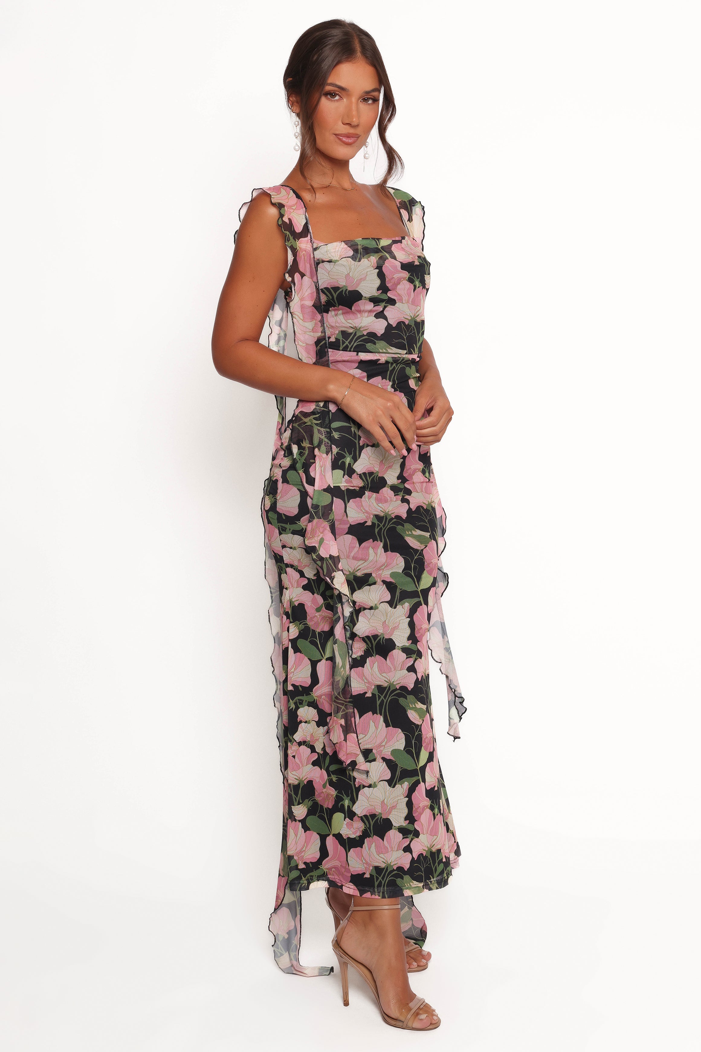 Petal and Pup USA DRESSES Chiara Maxi Dress - Black Floral