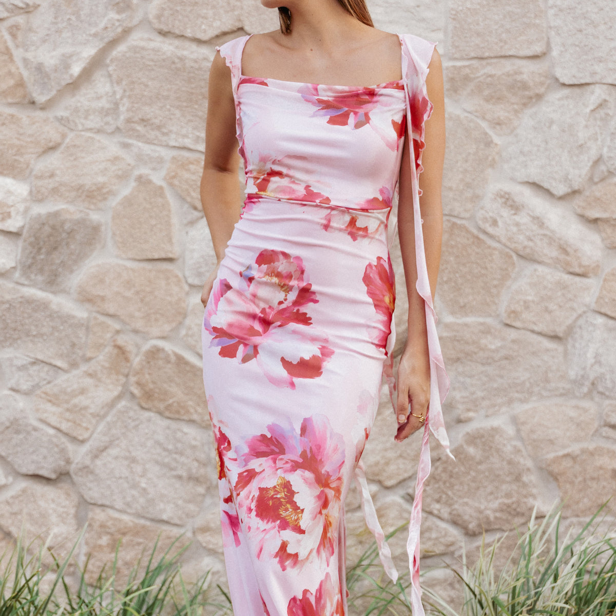 Chiara Maxi Dress - Pink Peony