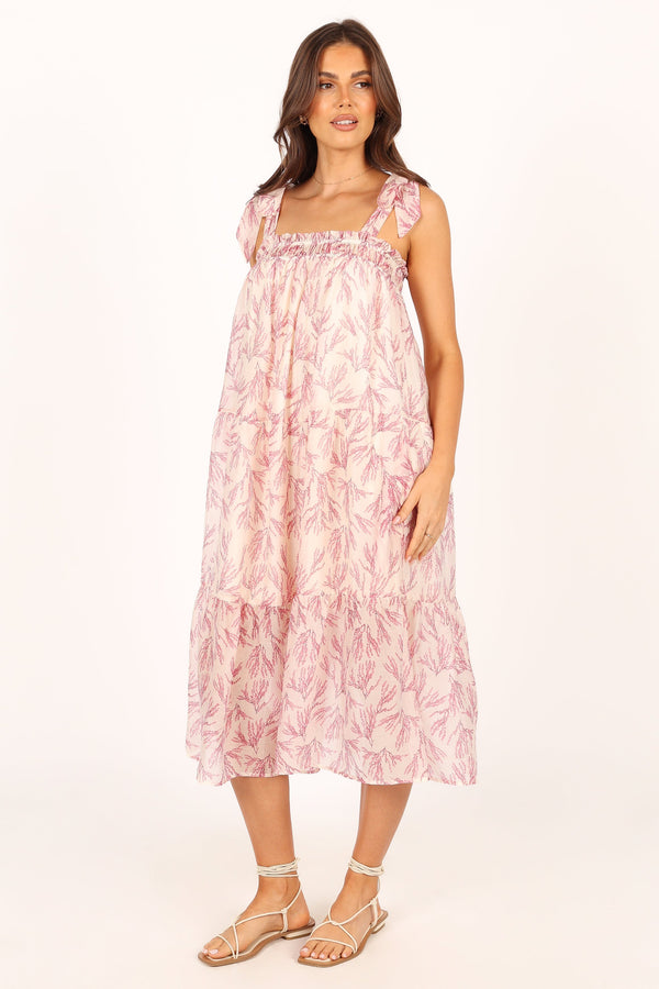 Petal and Pup USA DRESSES Christee Midi Dress - Ivory Pink