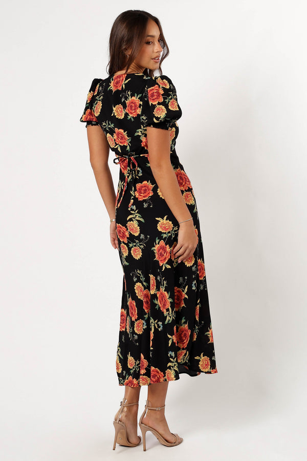 Petal and Pup USA DRESSES Christine Midi Dress - Sunset Floral