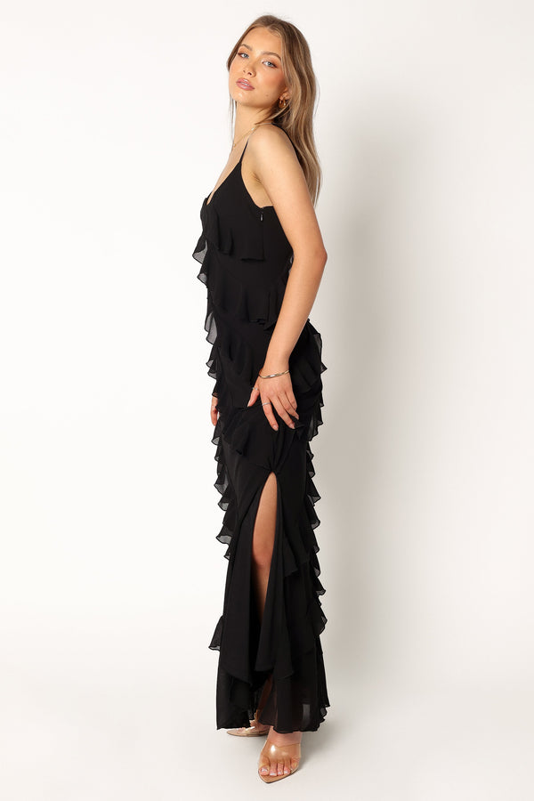 Petal and Pup USA DRESSES Ciao Ruffles Maxi Dress - Black