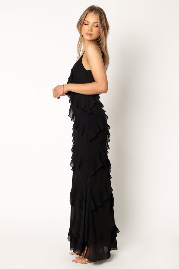 Petal and Pup USA DRESSES Ciao Ruffles Maxi Dress - Black