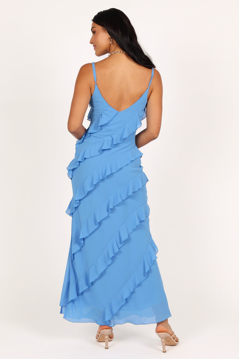 Petal and Pup USA DRESSES Ciao Ruffles Maxi Dress - Blue
