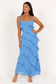 Petal and Pup USA DRESSES Ciao Ruffles Maxi Dress - Blue