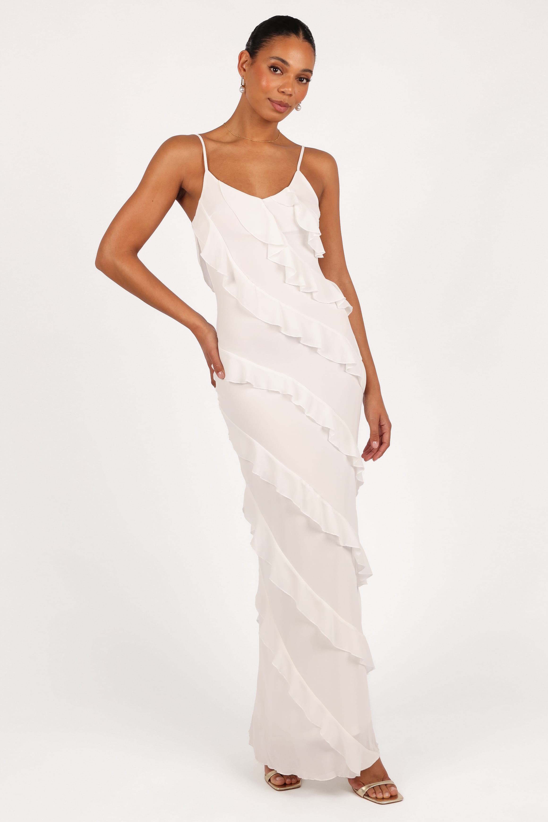Ciao Ruffles Maxi Dress - Cloud White | Petal & Pup USA Ciao Ruffles Maxi Dress - Cloud White | Petal & Pup USA