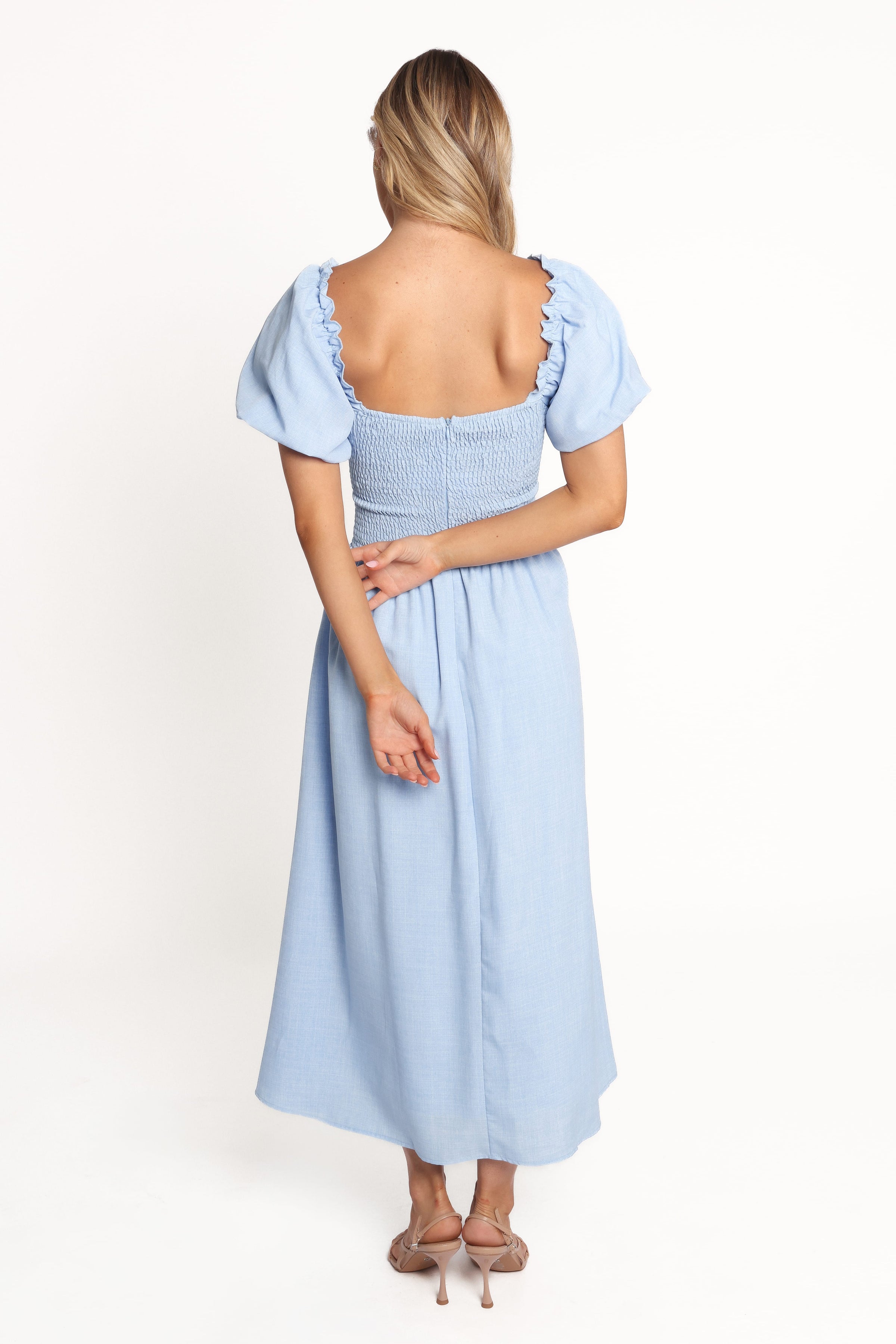 Petal and Pup USA DRESSES Cintra Puff Sleeve Maxi Dress - Blue (Hold for Rack)