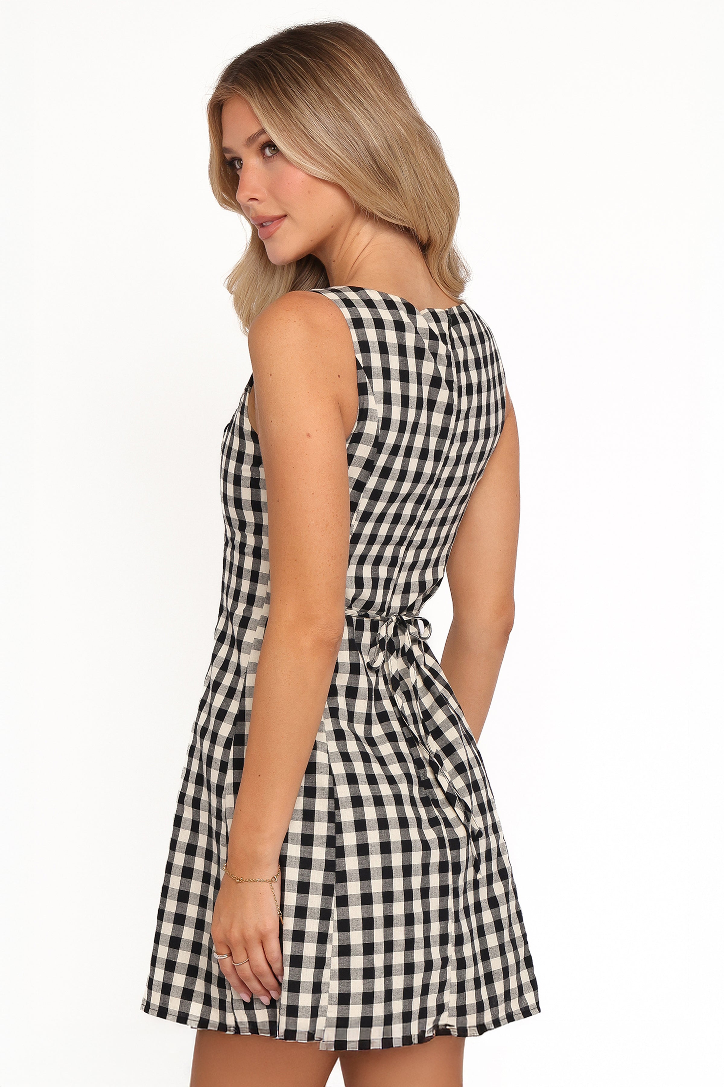 Petal and Pup USA DRESSES Circe Mini Dress - Black Gingham
